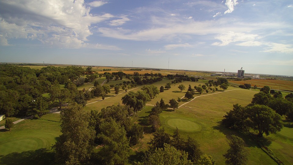Drone view of golf course